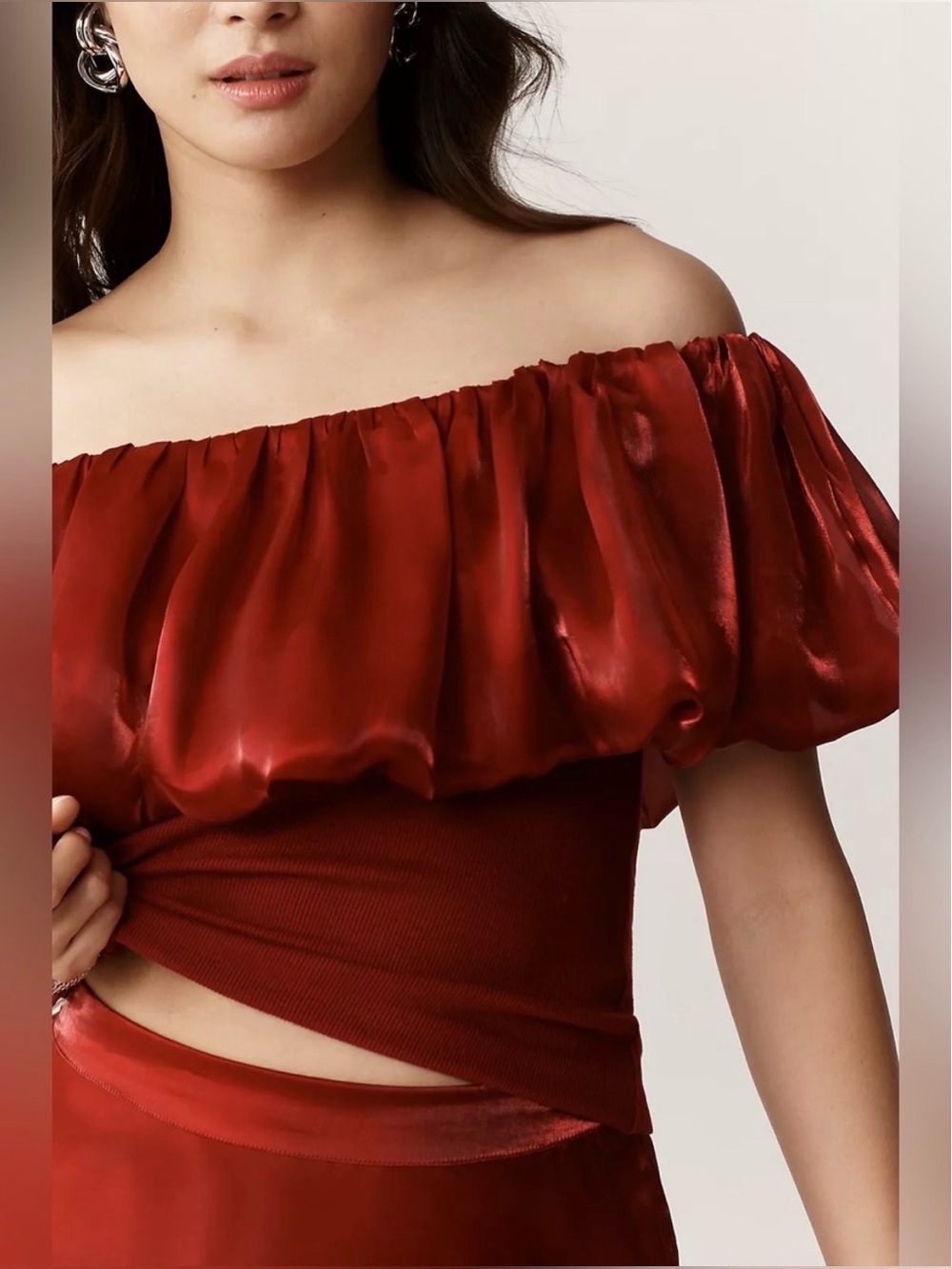 Blank London Off-Shoulder Bubble Blouse